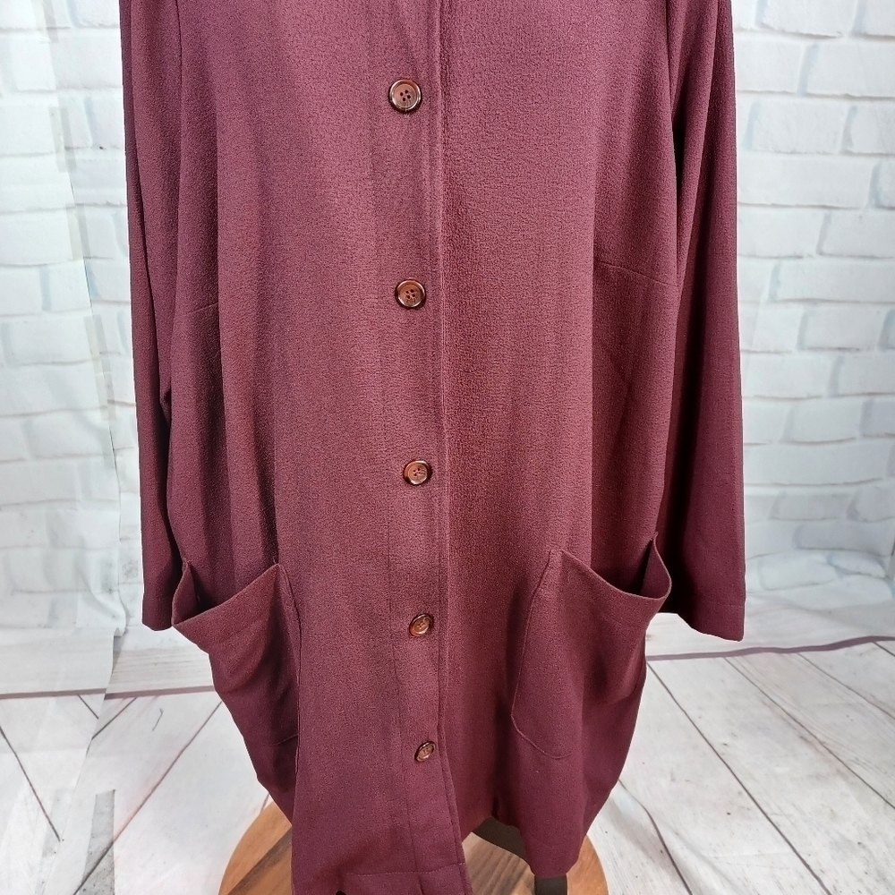 OSOS women's long sleeve stretch button front cardigan size 20 pockets NWT b24 - Picture 6 of 10